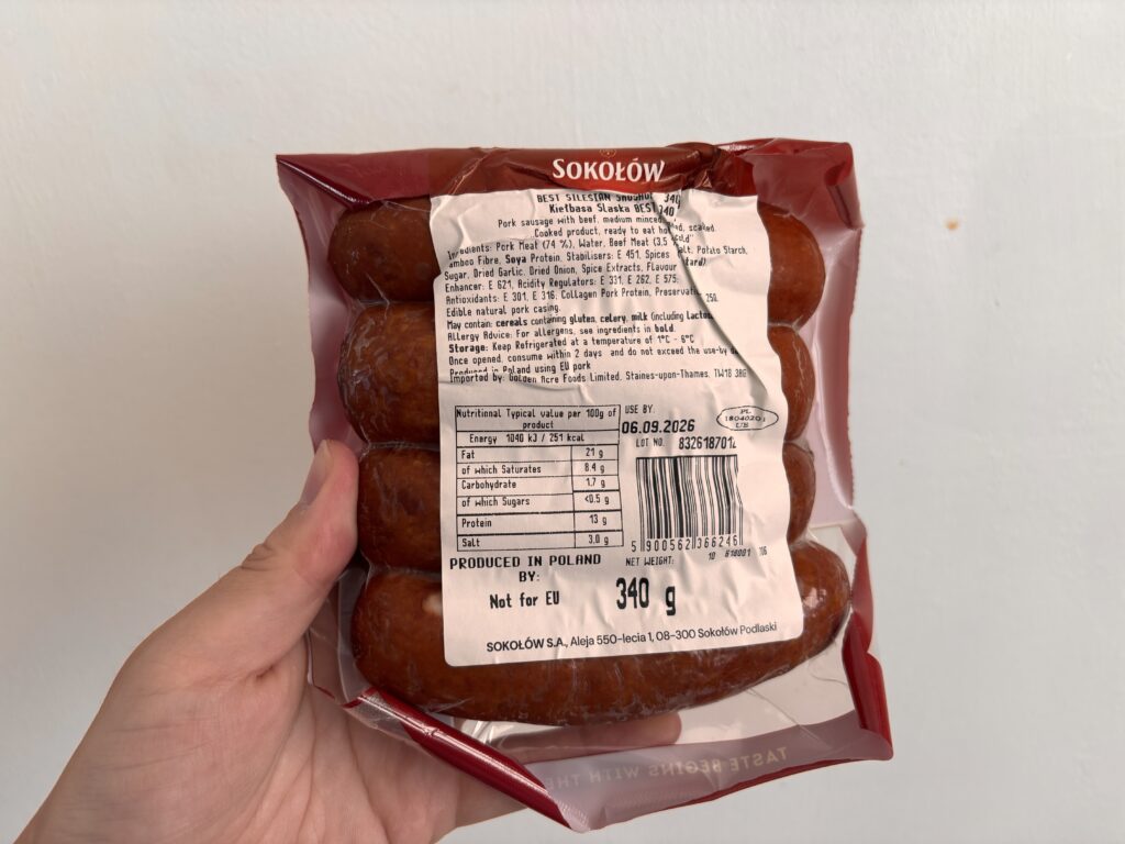 ロンドン・ポーランド系ソーセージが美味しい！