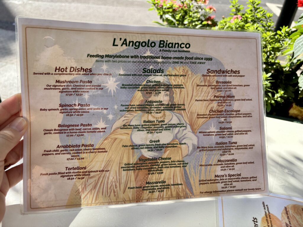 ロンドンのおすすめ穴場イタリアンL'Angolo Bianco